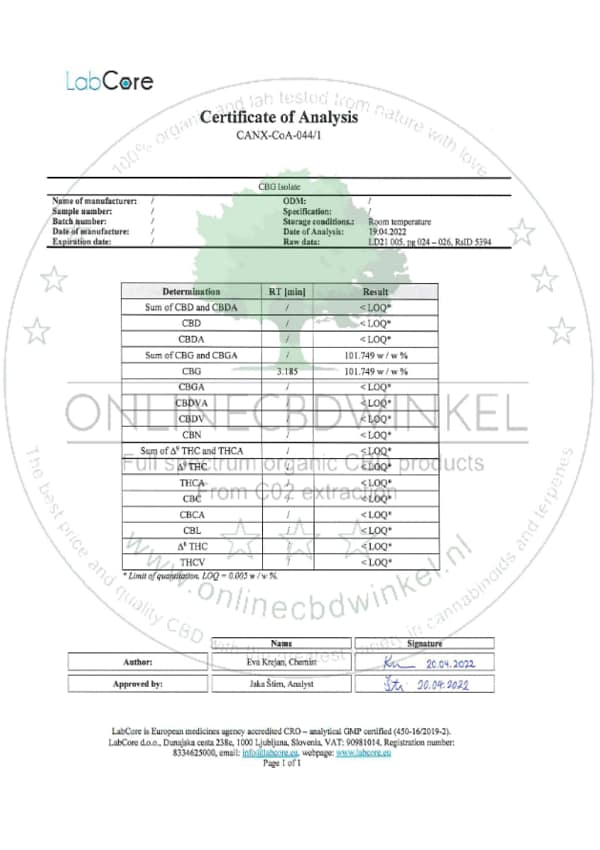 CBG Isolaat - Afbeelding 2